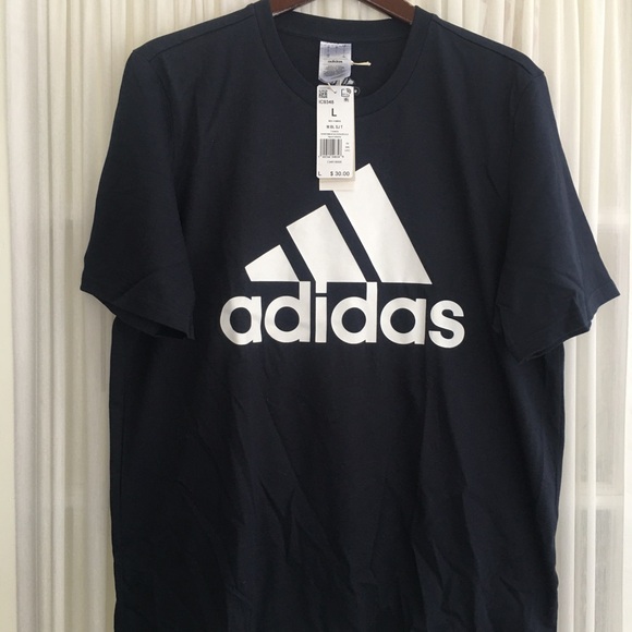 Adidas Men's Navy T-Shirt - Picture 2 of 3